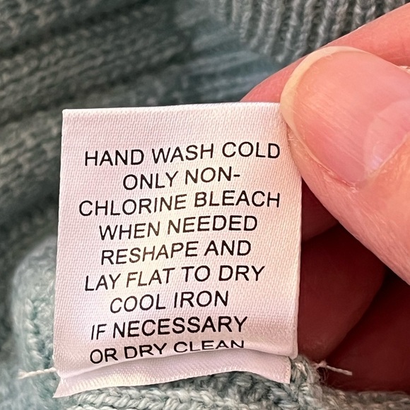 Truth by Republic Textured Wool Blend Aqua Ribbed Knit Long Sleeve Sweater Small - Picture 13 of 16